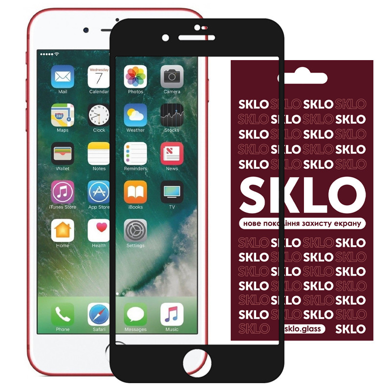 Захисне Скло SKLO 3D (full glue) for Apple iPhone 7 Plus/8 Plus (5.5) (Чорний)