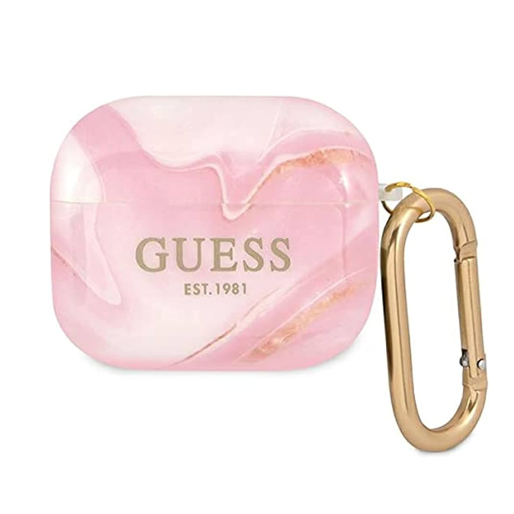 Чохол Guess TPU Shinny New Marble Case for Airpods 3 Pink