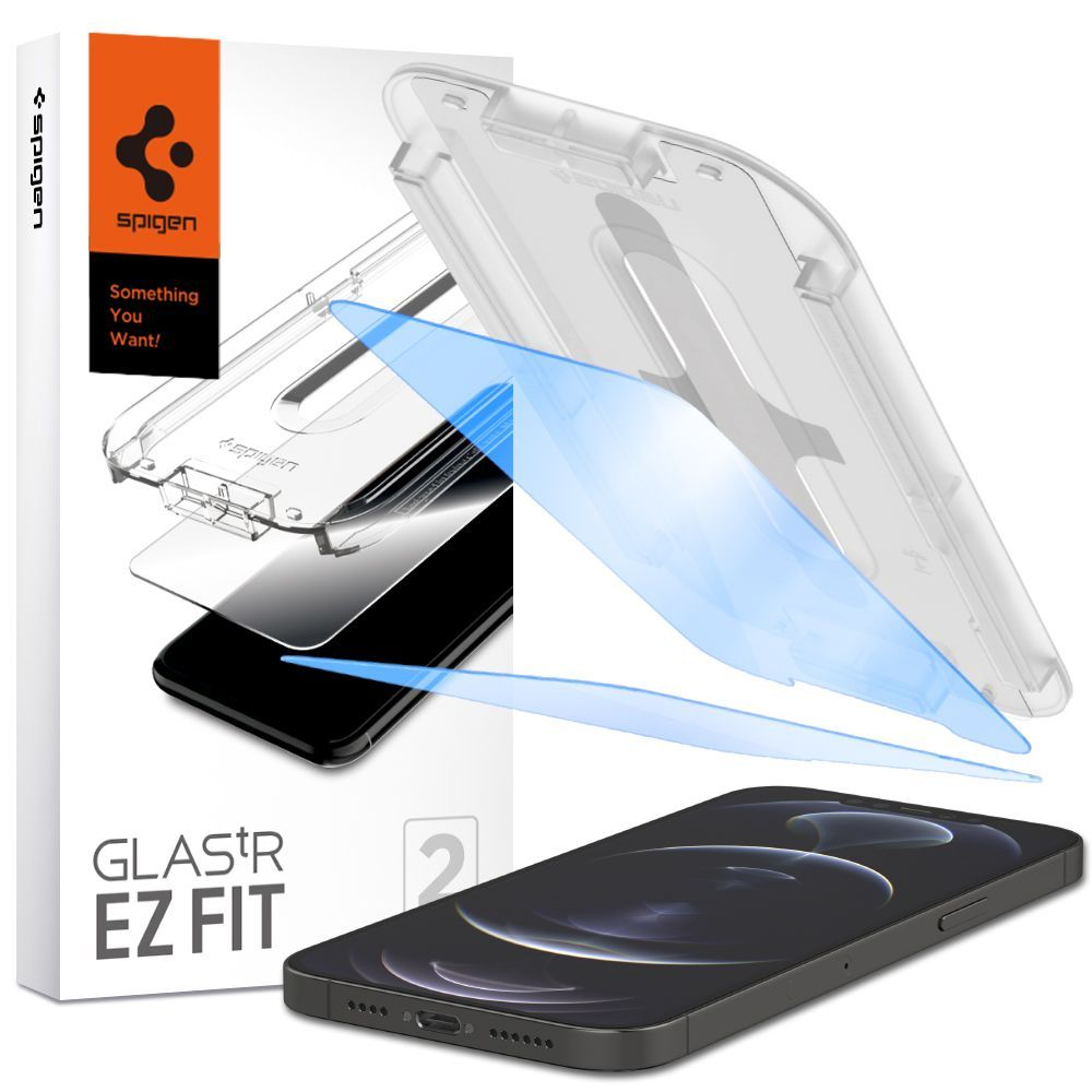 Захисне скло Spigen для Apple iPhone 12 mini tR EZ Fit(2Pack), Clear