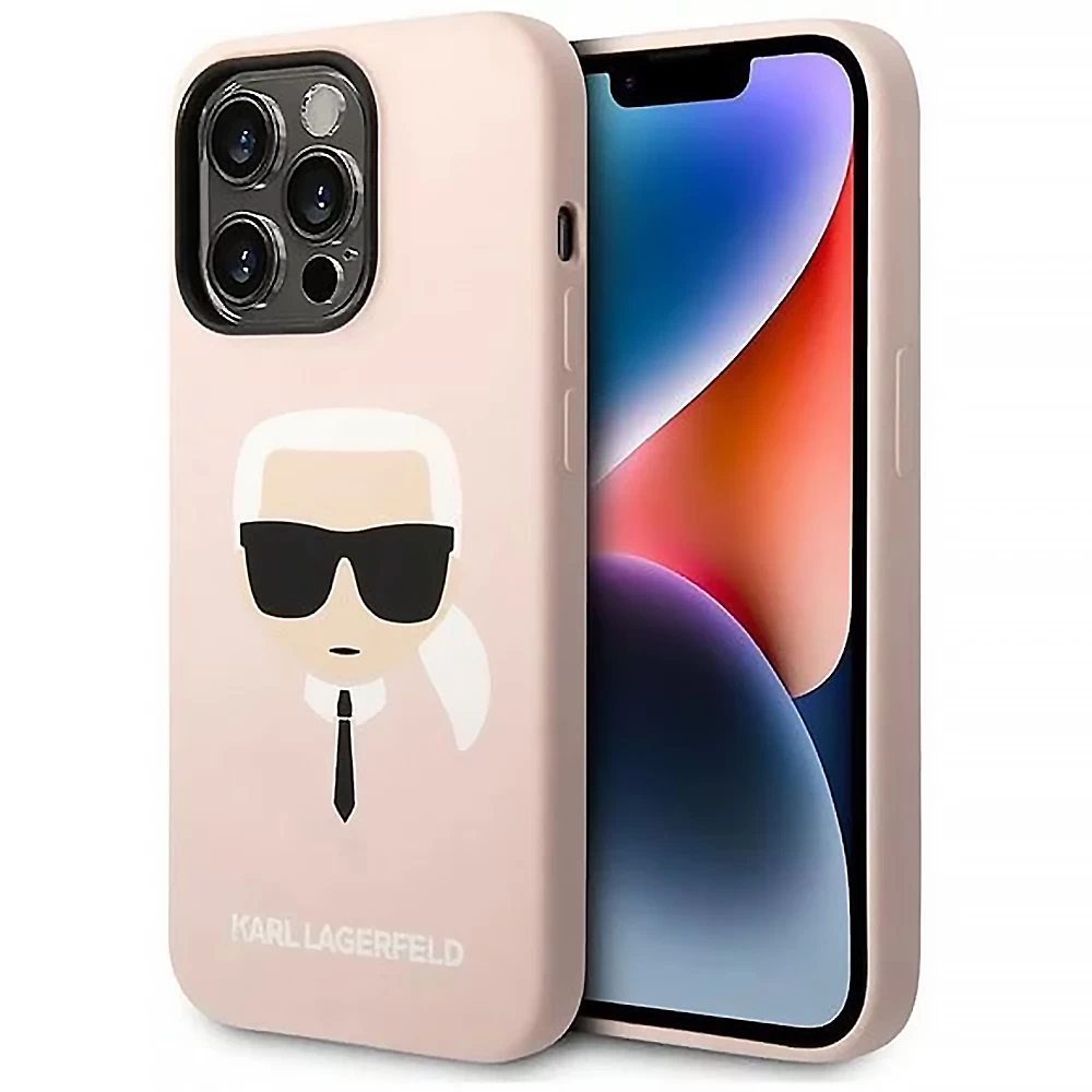 Чохол Karl Lagerfeld Magsafe Silicone Karl's Head Hard Case for iPhone 14 Pro Max Pink