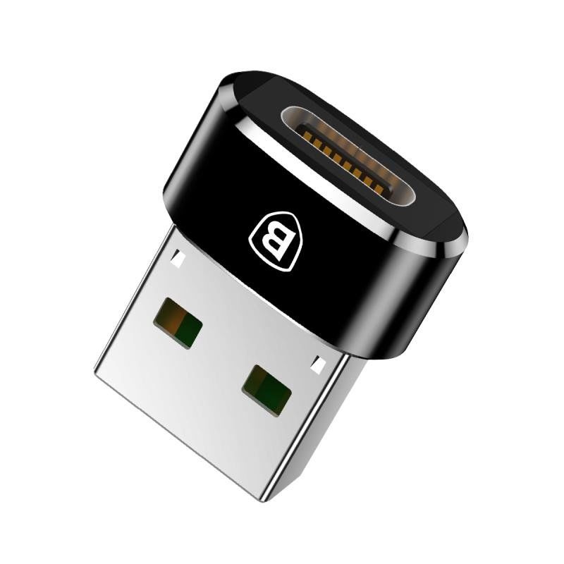 Адаптер Baseus USB to Type-C Male Female  (5A) Black