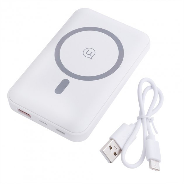 ПБ USAMS Wireless 10000mAh US-CD173 PB64 USB/Type-C/Lightning 20W/3A (white)