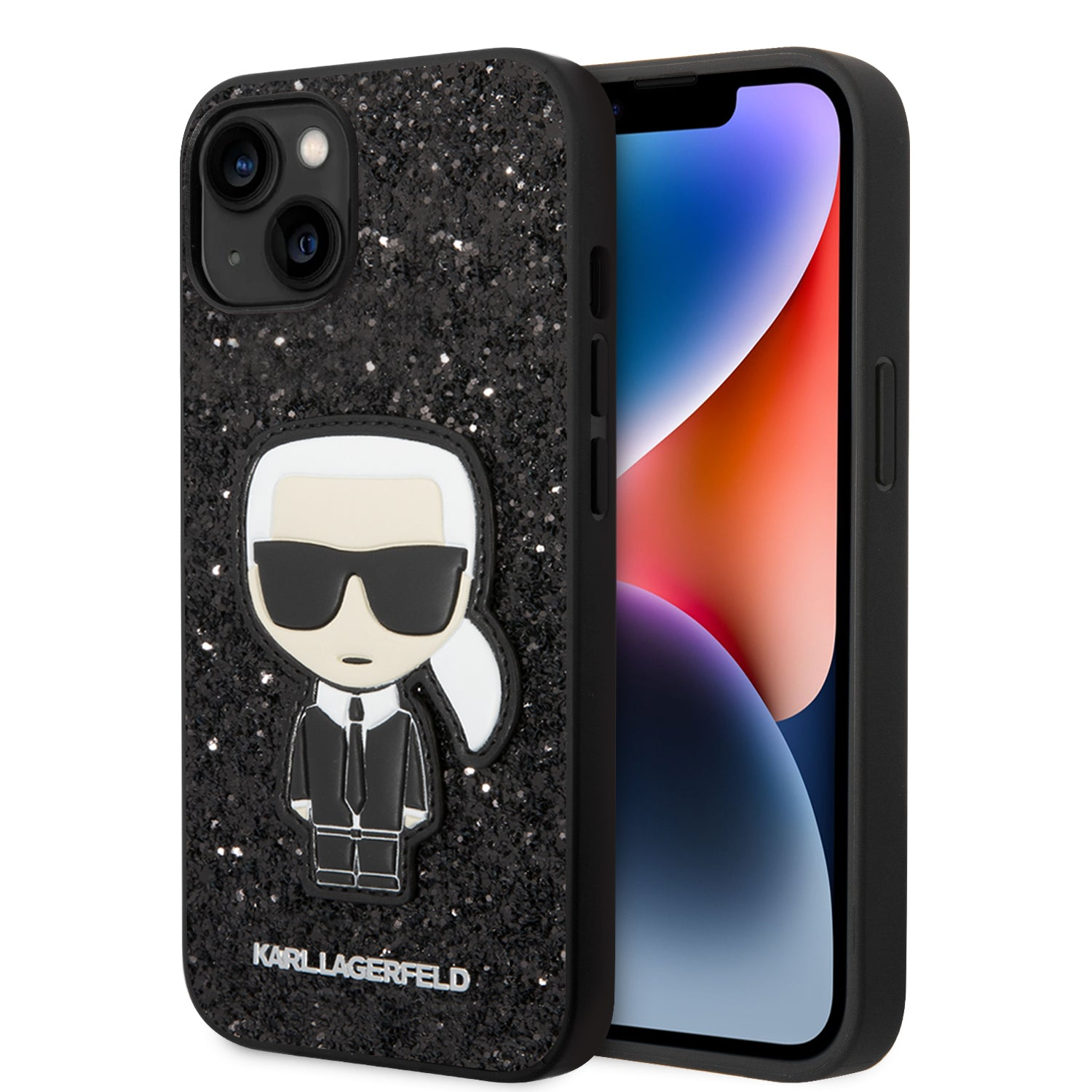 Чохол Karl Lagerfeld Glitter Flakes Case With Ikonik Patch For iPhone 14 Black