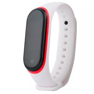 Ремінець Silicone Line Mi Band 3/4 (білий/червоний)