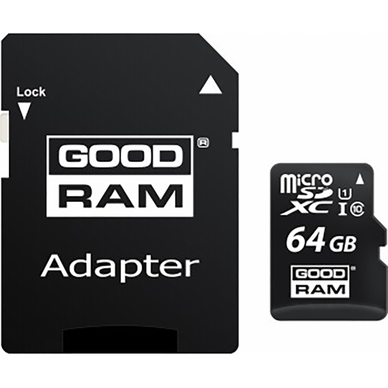 Картка пам'ятi GOODRAM microSDXC 64GB Class 10 UHS I + ad