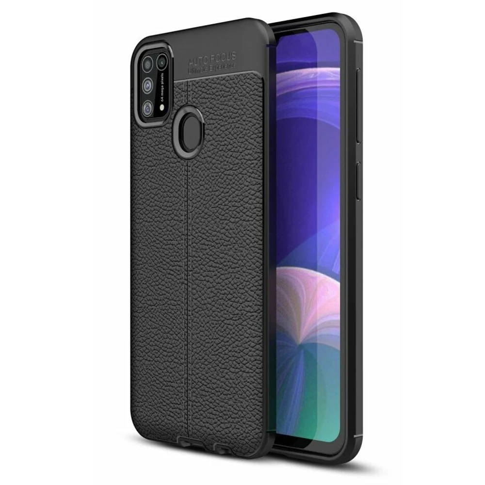 Чохол фактурний Leather (TPU) для Samsung Galaxy M31 (M315) (black)