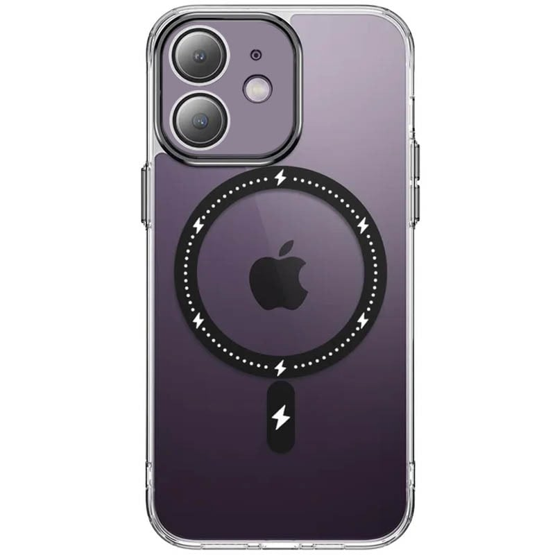 Чохол TPU+PC Colorful Case with MagSafe iPhone 12 (чорний)