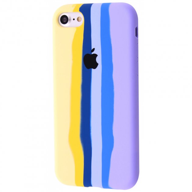 Чохол Rainbow Silicone Case iPhone 7/8/SE 2 (yellow/purple)