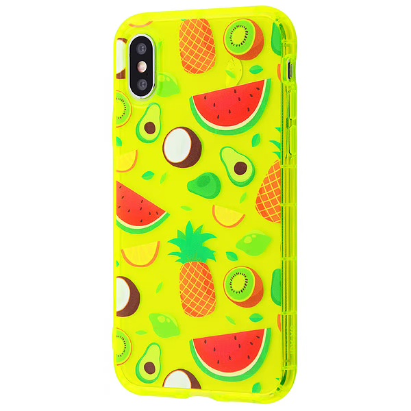 Чохол Fruit Cocktail Case (TPU) iPhone X/XS (жовтий/фрукти)