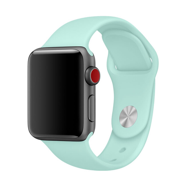 Силіконовий Ремінець для Apple Watch Sport Band 38/40mm (S/M & M/L) - (Бірюзовий / Marine Green)