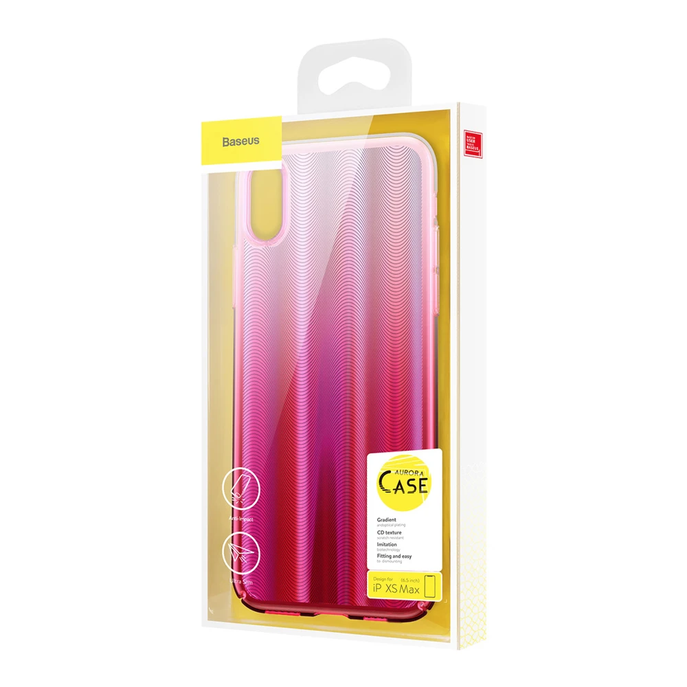 Чохол Baseus Aurora Case For iPhone XS Max 6.5 Transparent Pink (WIAPIPH65-JG04)