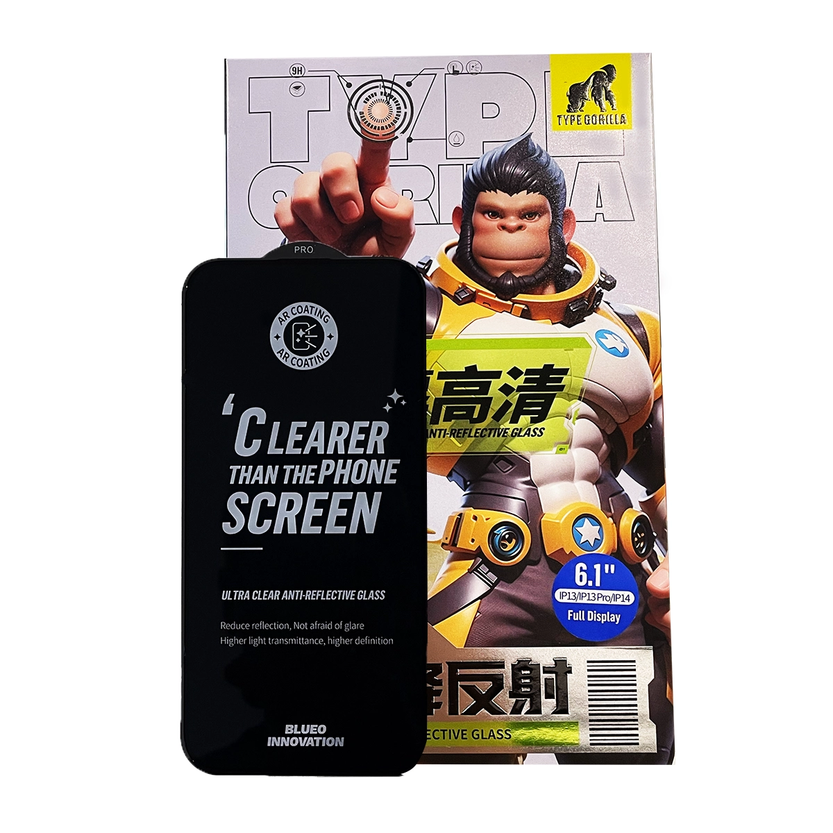 Захисне скло Type Gorilla Ultra Clear AR Anti-Reflective HD Glass для iPhone 14/13 Pro/13 (Black)