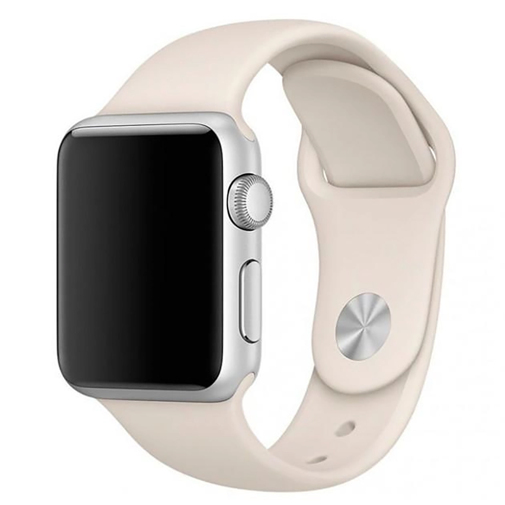 Силіконовий Ремінець для Apple Watch Sport Band 42/44mm (S/M&M/L) - (Antigue White/Бежевий)