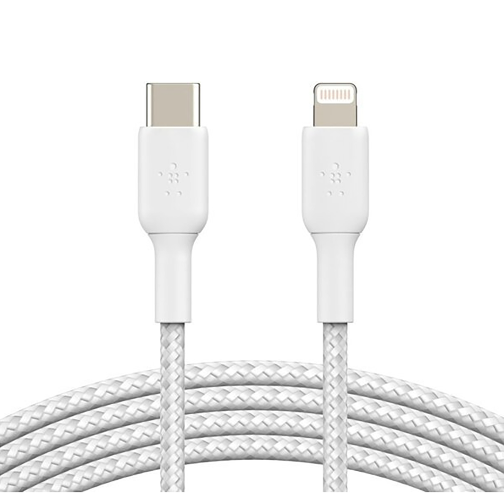 Кабель USB-C - Lightning заряджання/синхронізації Belkin 1м, Type-C, плетений, силіконовий