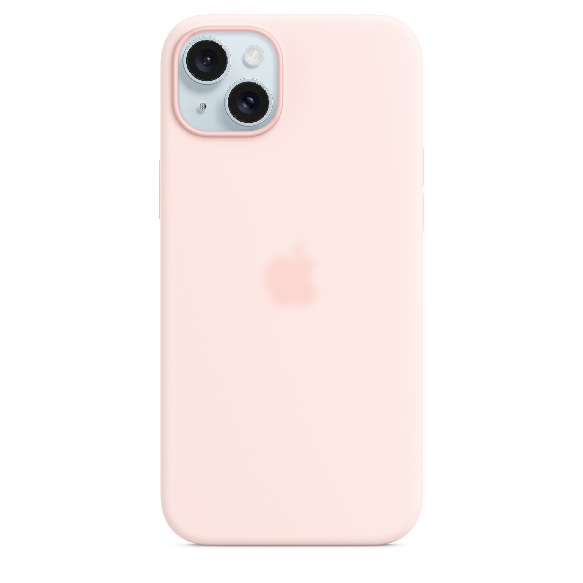 Чохол Silicone Case (AAA) full with MagSafe and Animation для iPhone 15 Plus (Light Pink)