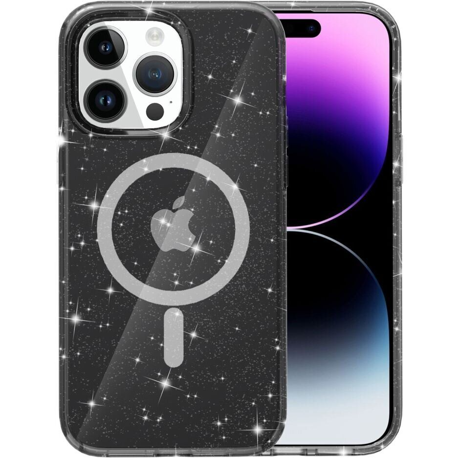 Чохол MaiKai Glitter Case with Magsafe для iPhone 14 (Black)
