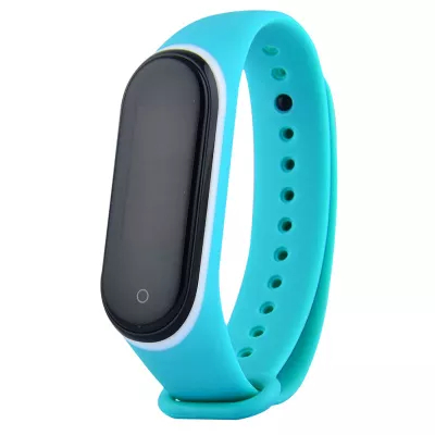 Ремінець Silicone Line Mi Band 3/4 (світло-блакитний/білий)