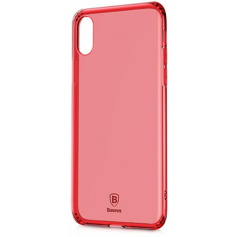 Чохол Baseus Simple Series (With Pluggy) для iPhone X/XS - Transparent Red