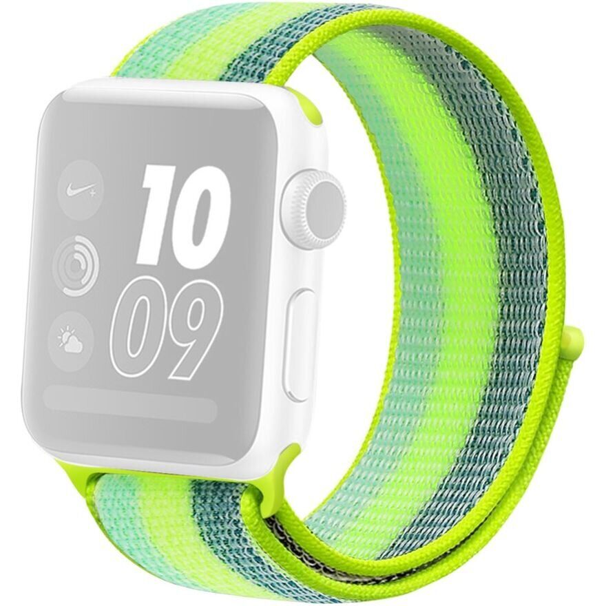 Ремінець Nylon для Apple Watch 42mm/44mm - Stripe Lime