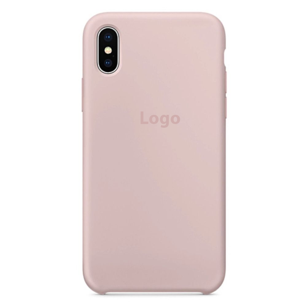 Чохол Silicone Case Square Full Camera Protective (AA) для Apple iPhone XS (Рожевий / Pink Sand)