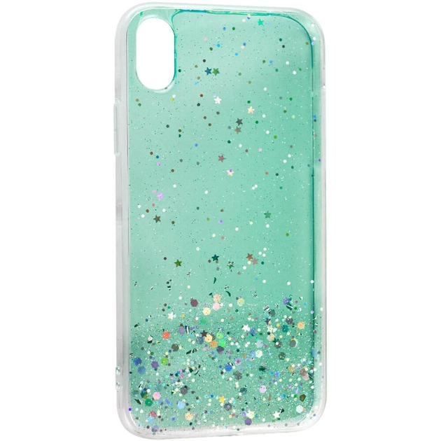 Чохол TPU Чохол Star Glitter для Apple iPhone XR (6.1)  (Прозорий/М'ятний)