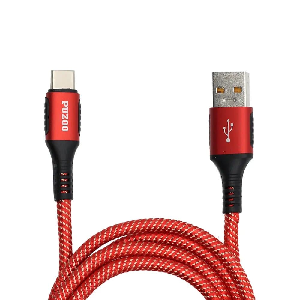 Кабель Puzoo Jazz Series Fast Charging Type-C to USB Cable 1m Red