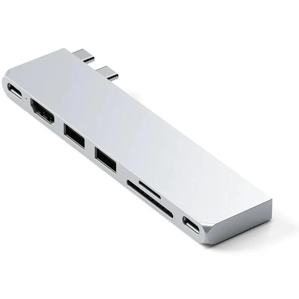 Хаб Satechi Aluminum USB-C Pro Hub Slim Adapter Silver (ST-HUCPHSS)