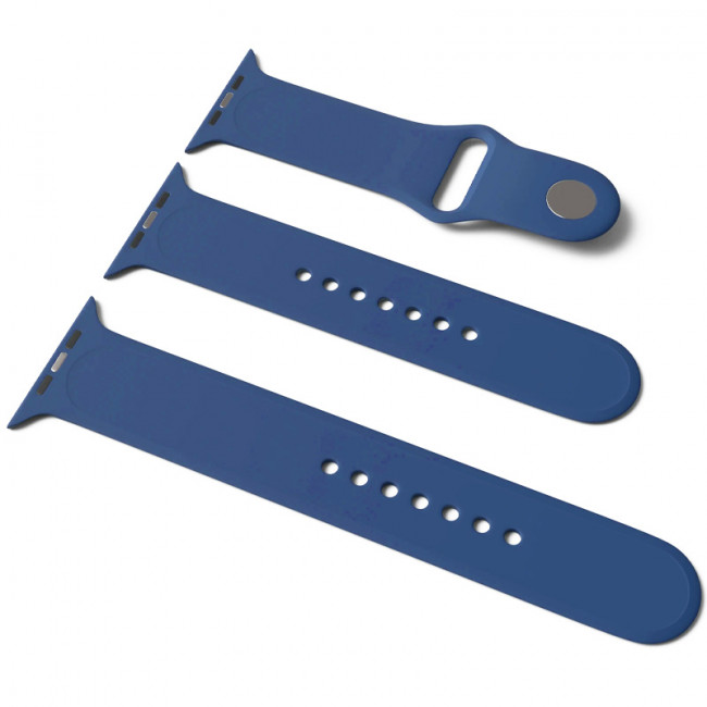 Силіконовий Ремінець для Apple Watch Sport Band 38/40mm (S/M&M/L) - (Синій/Blue Cobalt)