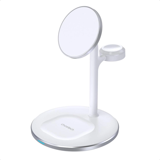 Бепровідний ЗП Choetech Magnetic 3 in 1 magnetic Wireless Charging Stand White