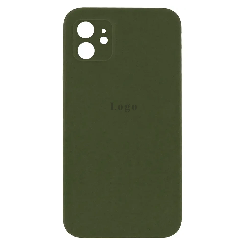 Чохол Silicone Case Square Full Camera Protective (AA) для Apple iPhone 11 (Зелений/Dark Olive)