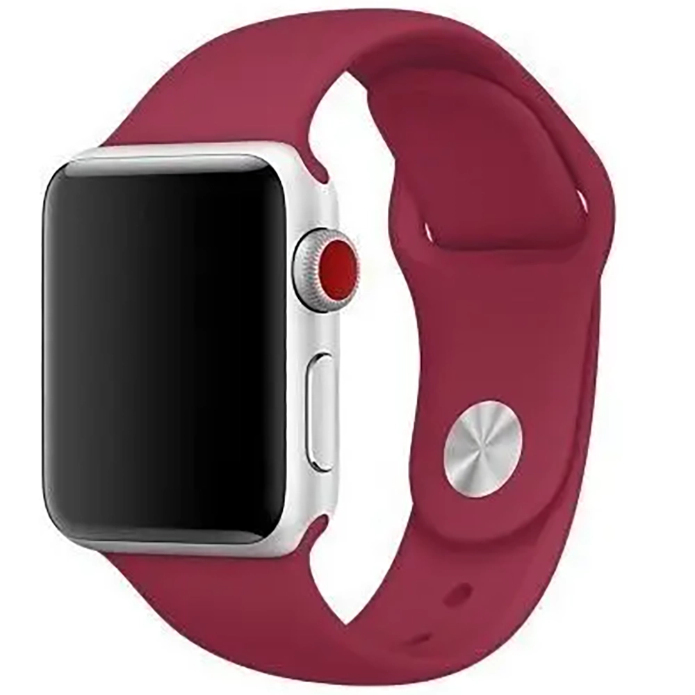 Силіконовий Ремінець для Apple Watch Sport Band 42/44mm (S/M & M/L) - (Бордовий / Maroon)