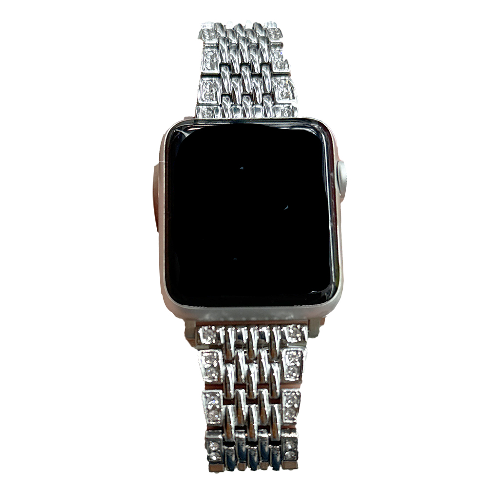 Ремінець металевий 7-Line Metal страз Apple Watch 42/44/45/49 mm (Silver)