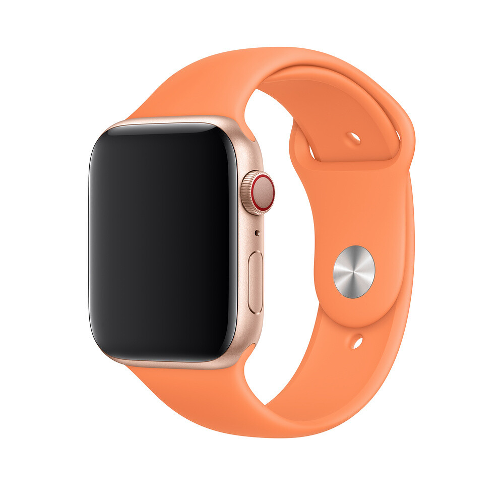 Силіконовий Ремінець для Apple Watch Sport Band 42/44mm (S/M&M/L) - (Помаранчевий/Papaya)