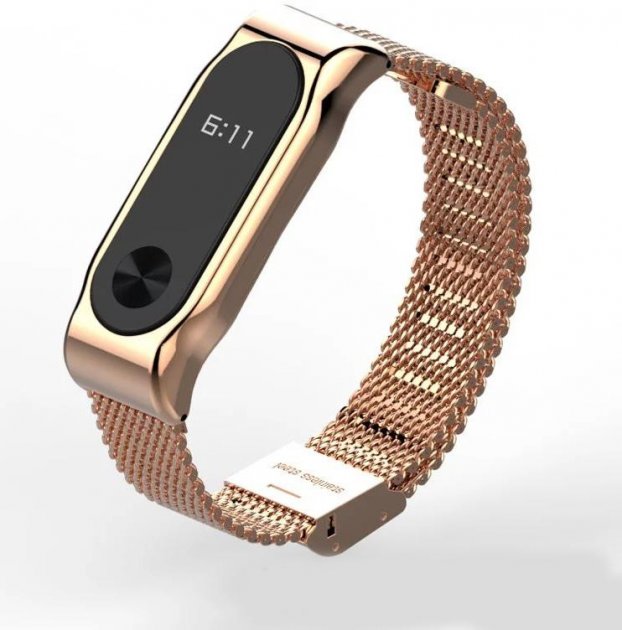 Metal Milanese Band for Xiaomi Mi Band 2 Rose Gold