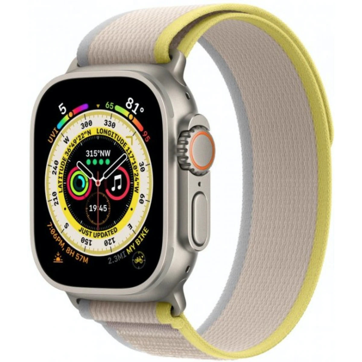 Смарт годинник Apple Watch Ultra GPS+Cellular, 49mm Titanium Case with Yellow/Beige Trail Loop M/L
