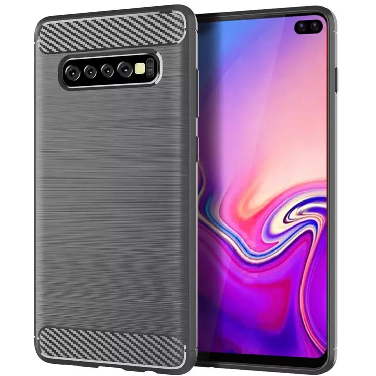 Чохол iPaky Carbon Fiber для Samsung Galaxy S10 Gray (Сірий)