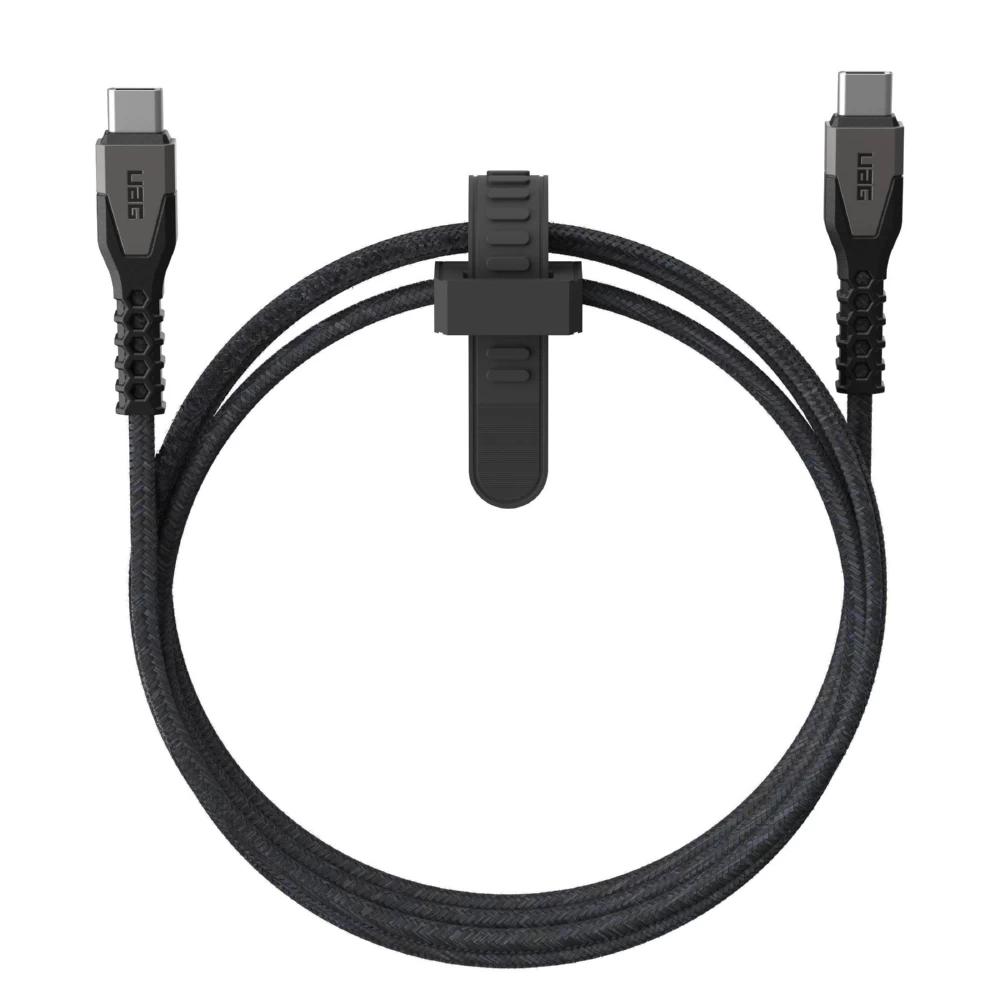 Кабель USB-C - USB-C заряджання/синхронізації UAG 1.5м, 60Вт, Type-C, Rugged Kevlar, Black/Gray