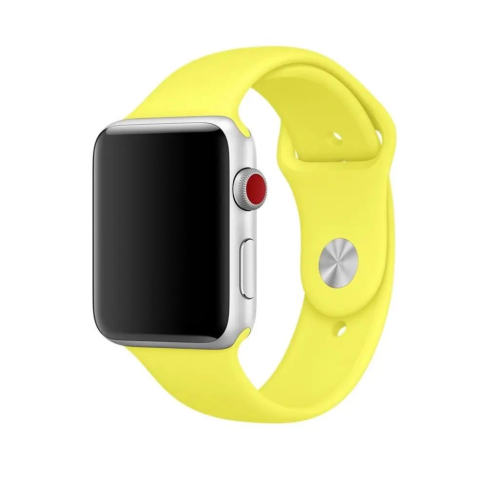Силіконовий Ремінець для Apple Watch Sport Band 38/40mm (S/M&M/L) - (Жовтий/Flash)