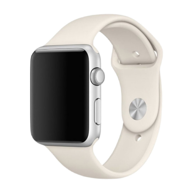 Силіконовий Ремінець для Apple Watch Sport Band 38/40mm (S/M & M/L) - (Antigue White / Бежевий)