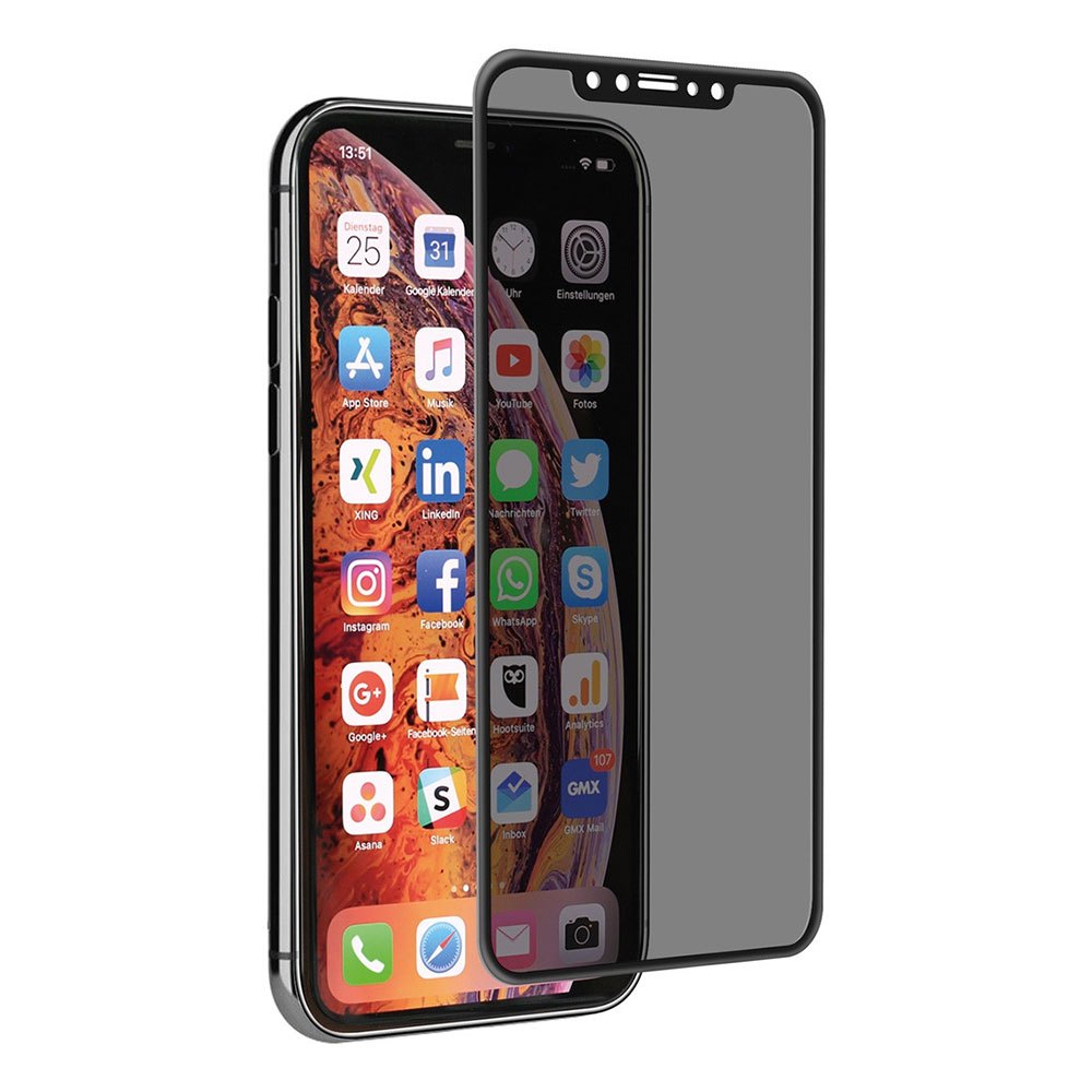 Захисне Скло Privacy 5D (full glue) для Apple iPhone 12/12 Pro (6.1) (Чорний)
