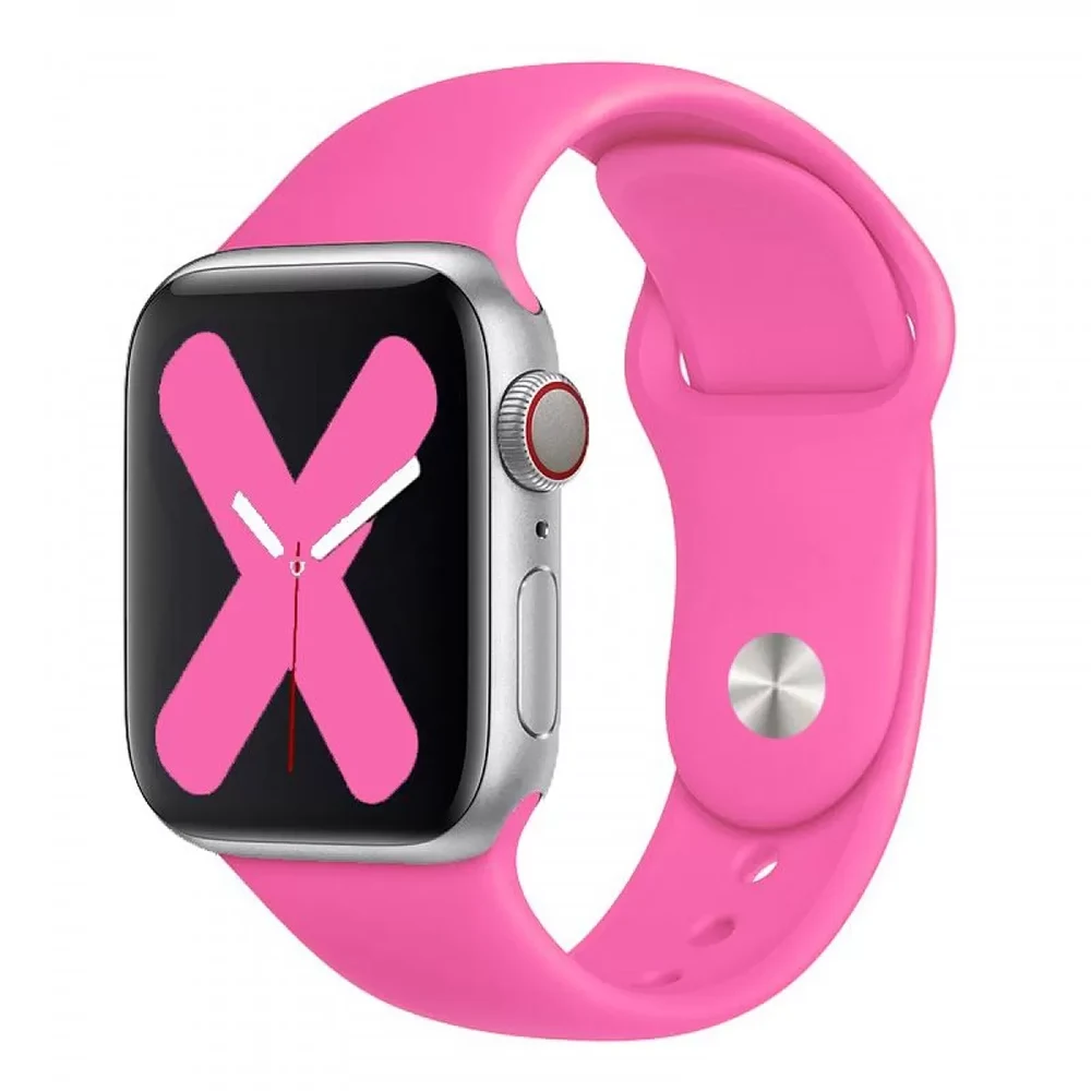 Силіконовий Ремінець для Apple Watch Sport Band 42/44mm (S/M&M/L) - (Рожевий/Shiny Pink)