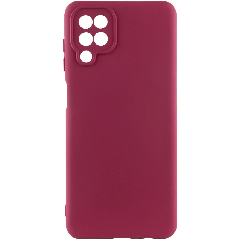 Чохол Silicone Cover Lakshmi Full Camera (A) для Samsung A12/M12 (Бордовий/Maroon)