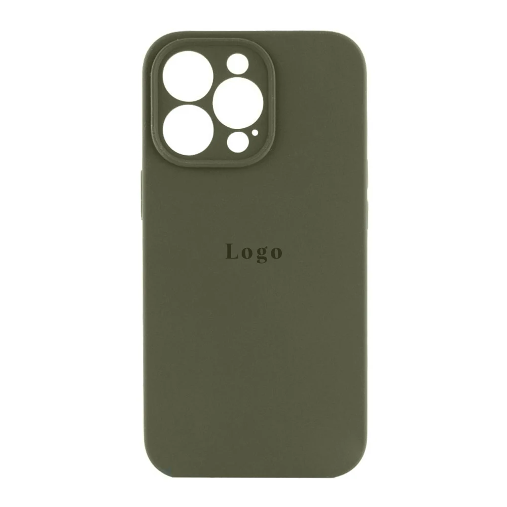 Чохол Silicone Case Full Camera Protective (AA) iPhone 13 Pro Max (Зелений/Dark Olive)