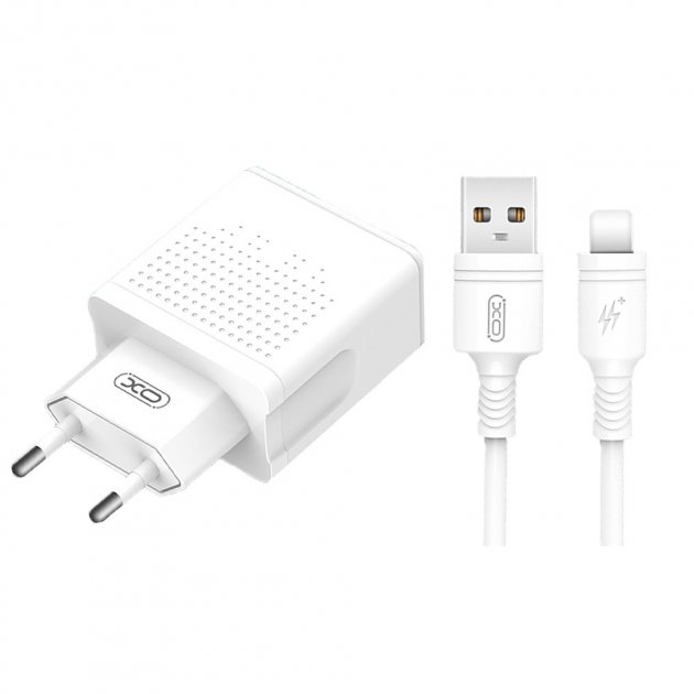 МЗП XO 2в1 Lightning 1USB +PD3.0/3.4A (L43) Білий