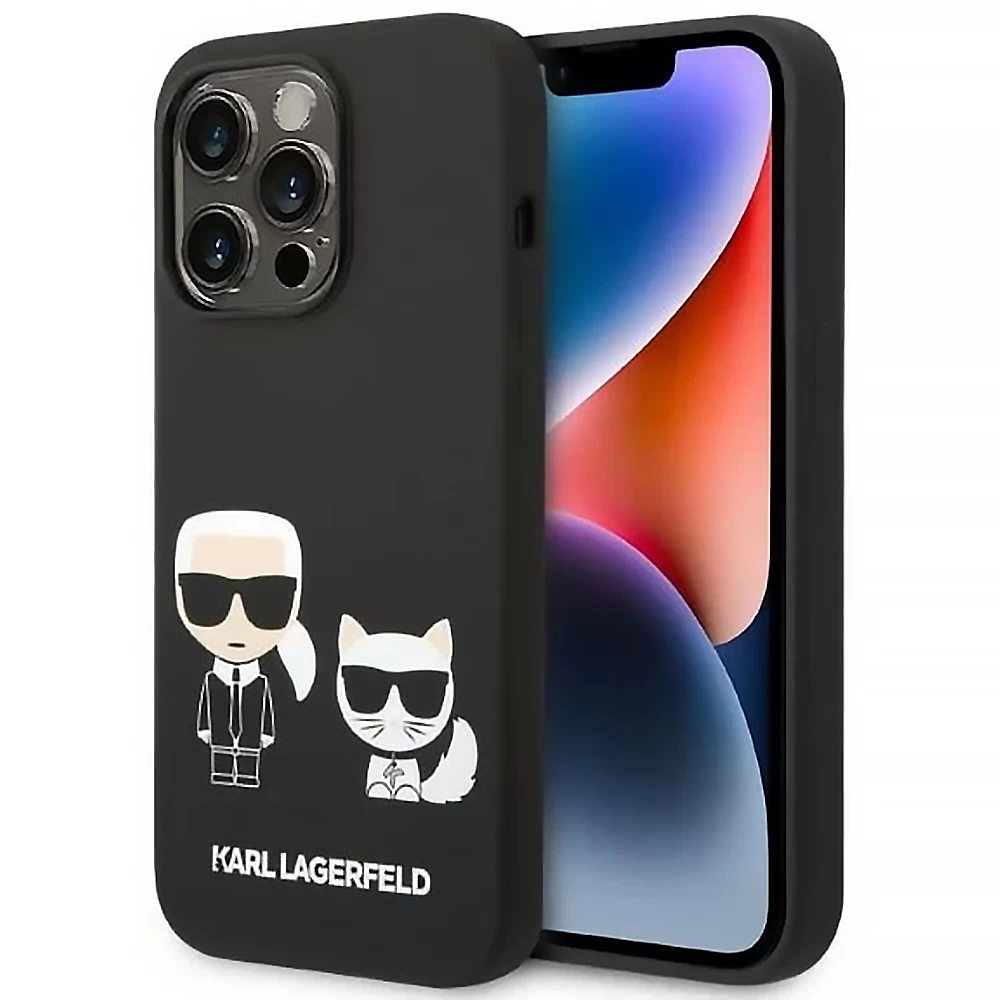 Чохол Karl Lagerfeld Liquid Silicone Karl & Choupette Case for iPhone 14 Pro Black