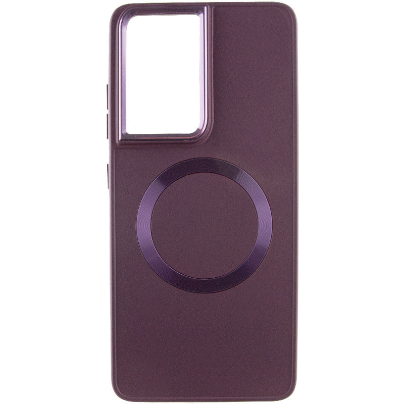 Чохол Bonbon Metal Style with MagSafe для Samsung Galaxy S22 Ultra (Бордовий / Plum)