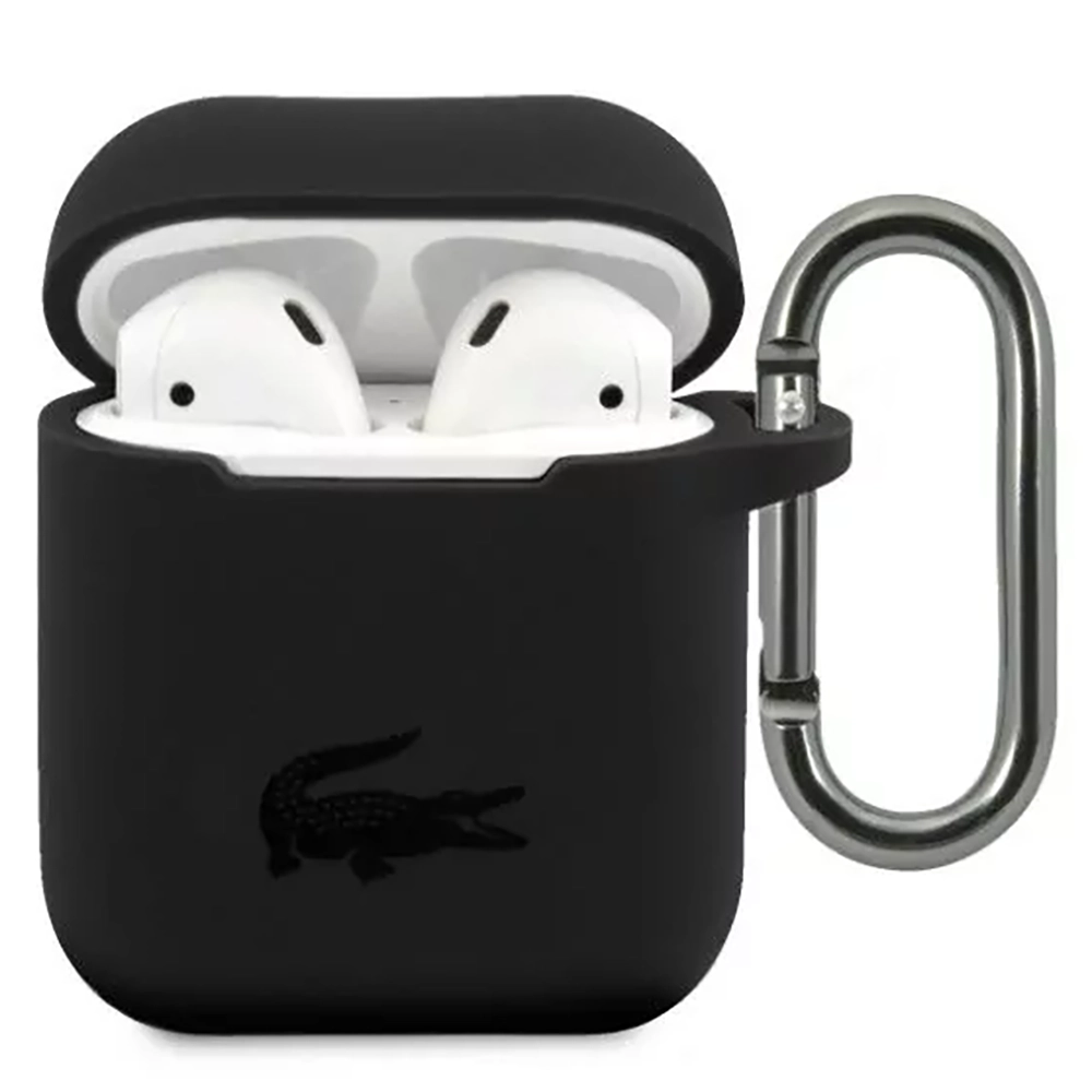 Чохол Lacoste Liquid Silicone Glossy Printing Logo Case For Airpods 1/2 Black