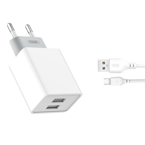 МЗП Xo L65 2.4A/2USB+microUSB White