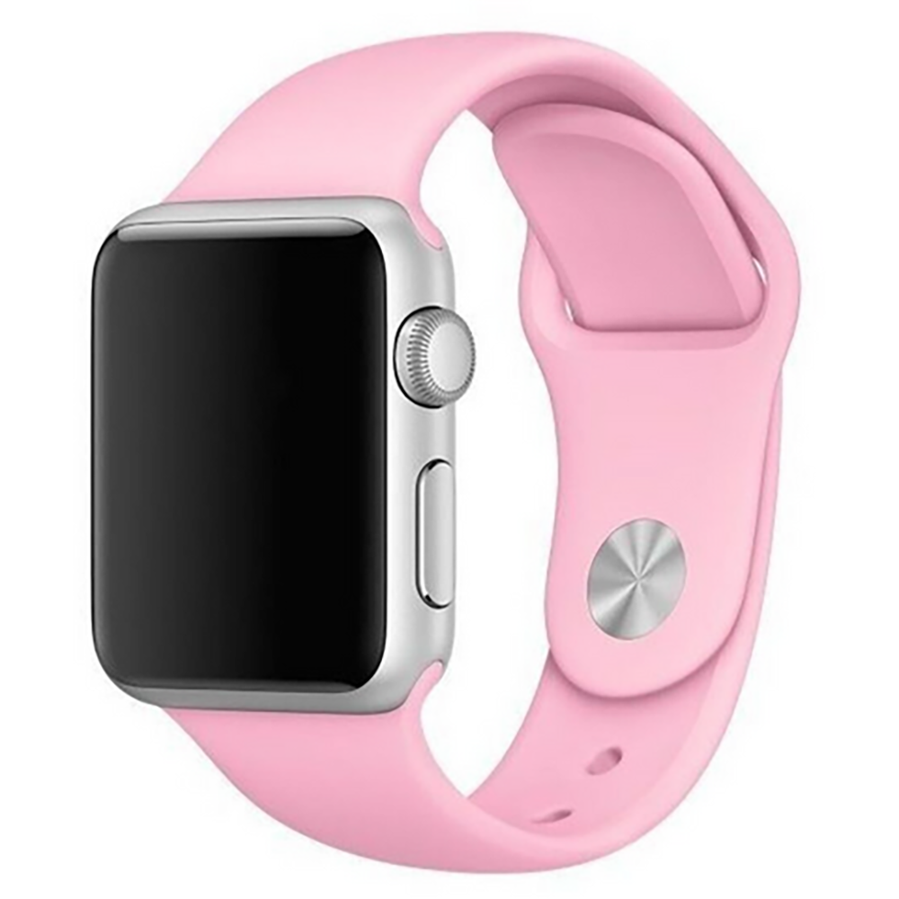 Силіконовий Ремінець для Apple Watch Sport Band 42/44mm (S/M & M/L) - (Рожевий / Light Pink)