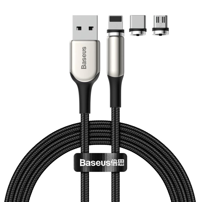 Кабель BASEUS combo Lightning/Micro USB/Type-C Zinc Magnetic Kit (Charging) 2m, 2A